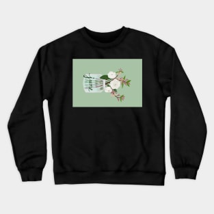 June Honeysuckle and Roses portrait card Crewneck Sweatshirt